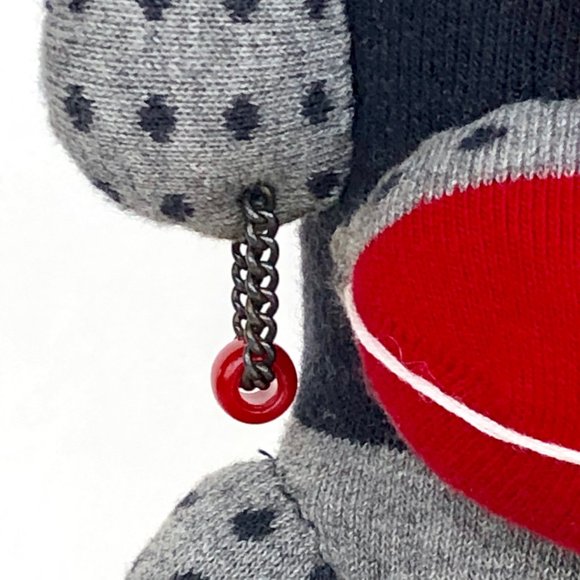 Hand-stitched Sock Monkey Stuffed Toy with Magnets - Picture 6 of 12